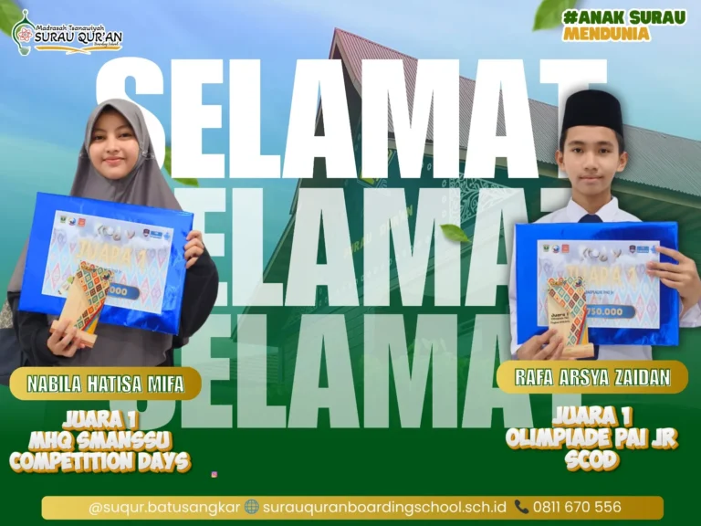 Prestasi gemilang santri Surau Qur'an Rafa dan Nabila juara 1 olimpiade se-Sumbar
