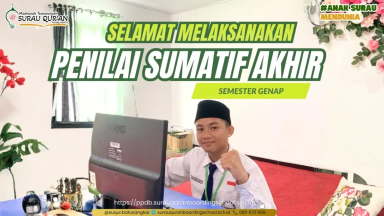 Brosur pelaksanaan Penilaian Sumatif Akhir Semester 2 MTs Surau Quran Batusangkar