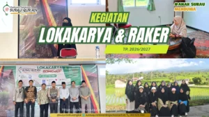 Seluruh staf dan guru MTs Surau Qur'an saat mengikuti kegiatan lokakarya dan raker tahun ajaran baru.