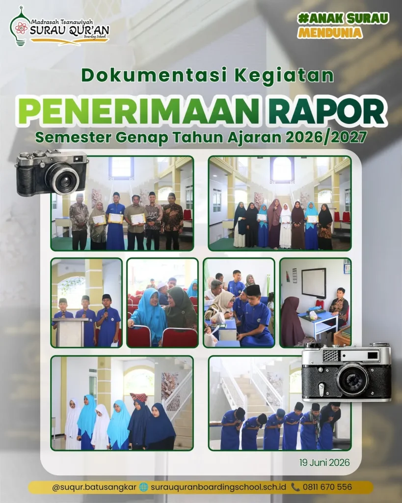 Penampilan bakat para santri dalam acara penerimaan rapor semester genap