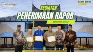 Dokumentasi acara penerimaan rapor semester genap di MTs Surau Quran Batusangkar