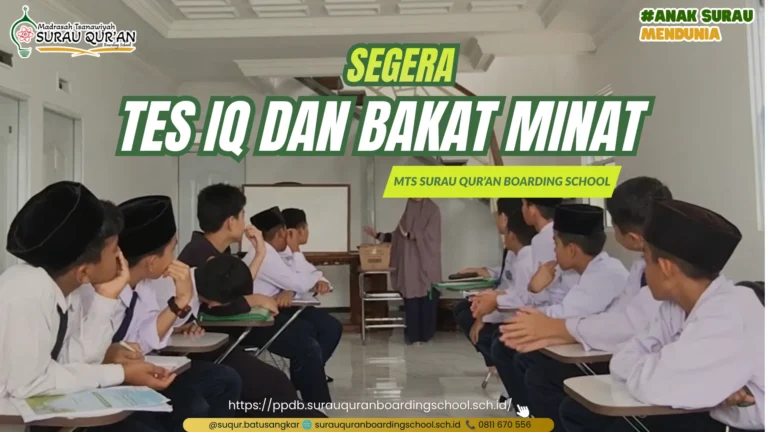 Persiapan kegiatan Tes IQ dan Bakat Minat santri MTs Surau Quran Batusangkar bekerja sama dengan Lembaga Psikologi Bina Mandiri BMB.