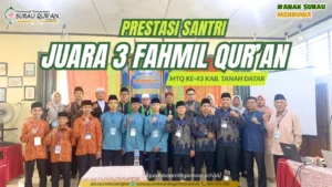 Santri MTs Surau Qur'an meraih Juara 3 Fahmil Qur'an di MTQ Kabupaten