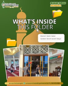 Santri MTs Surau Qur'an Sukseskan GEBER MASJID 2026 dengan aksi bersih-bersih rumah ibadah